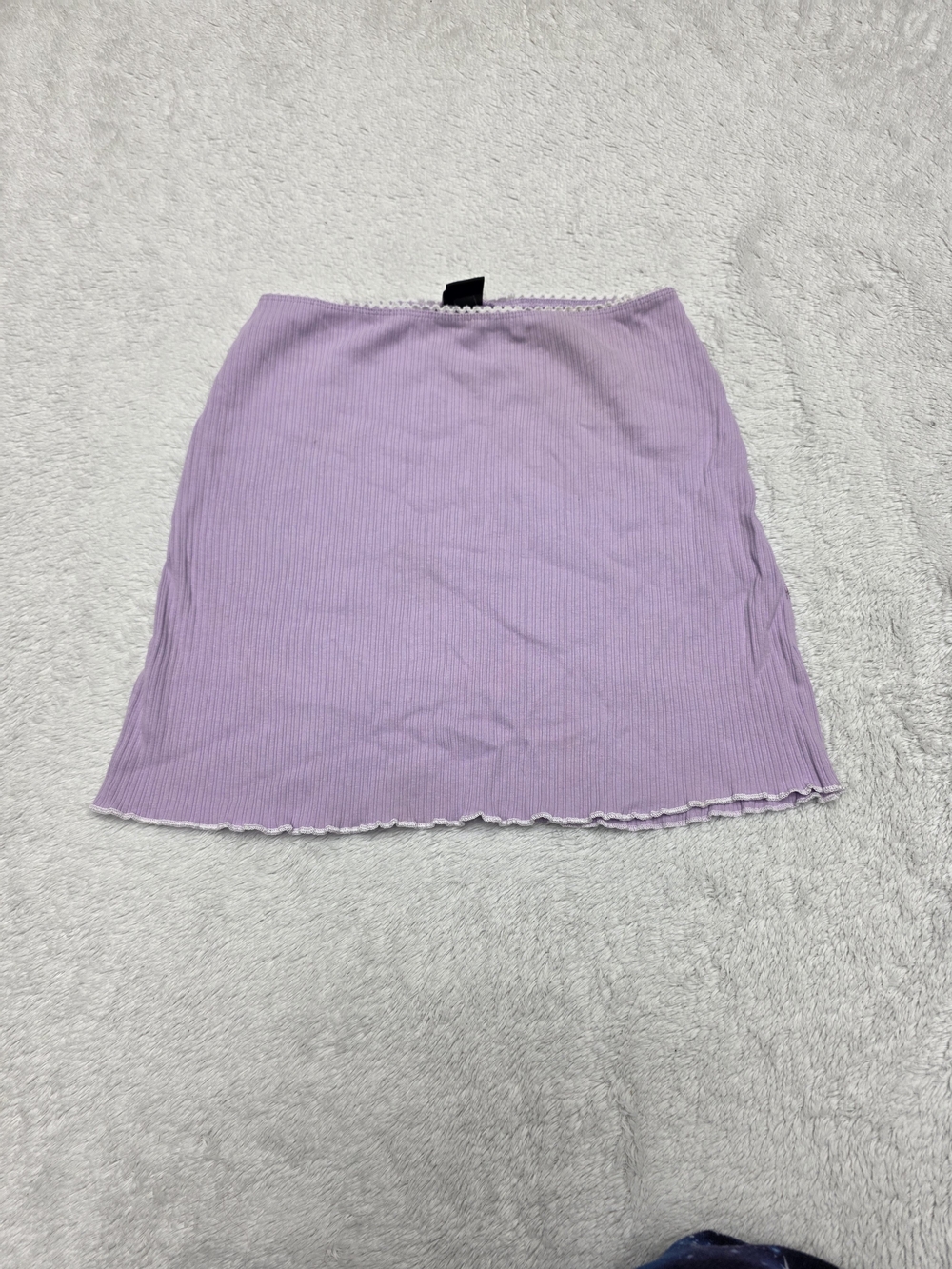 art class Lilac Ribbed Lettuce-Edge Mini Skirt